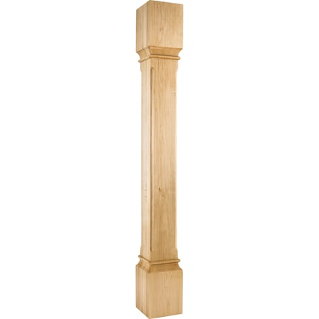 Hardware Resources 5" Wx5"Dx42"H Rubberwood Fluted Edge Post P38-5-42-RW